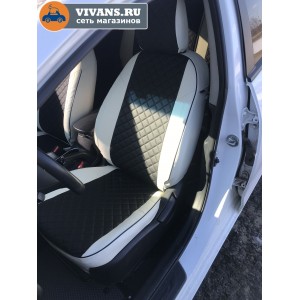 Чехлы на сиденья KIA CEED 2 Купе  / Автопилот / Бело - черные