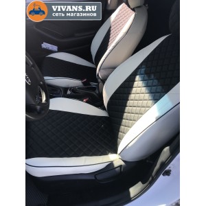 Чехлы на сиденья KIA CEED 2 Купе  / Автопилот / Бело - черные