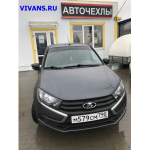Авточехлы Lada Granta/ Сплошной / черный /Экокожа / Дизайн ромб
