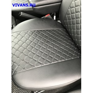 Авточехлы Lada Granta/ Сплошной / черный /Экокожа / Дизайн ромб