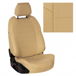 Чехлы на Пежо 308 / Peugeot 308 / Автопилот / Классика - Майка / Бежевый - Бежевый /