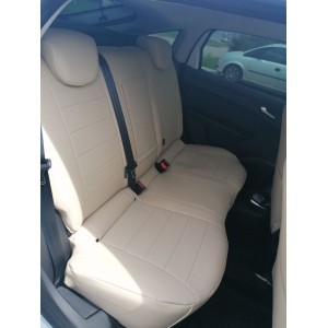 Чехлы на Пежо 308 / Peugeot 308 / Автопилот / Классика - Майка / Бежевый - Бежевый /