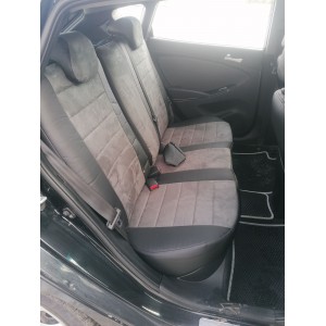 Чехлы Автопилот модельные Алькантара / Классика / Полоса / Цвет черный - серый