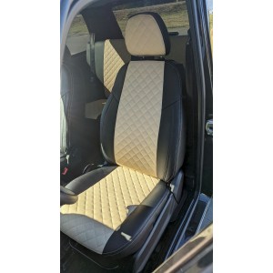 Чехлы / Автопилот / Ромб / Черный Бежевый /