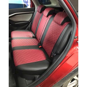 Чехлы / Автопилот / Ромб / Черный - Бордовый /