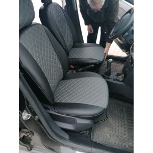 Чехлы / Автопилот / Ромб / Черный серый /