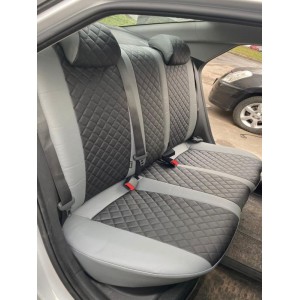 Чехлы / Автопилот / Ромб / Серый - Черный /