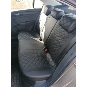 Авточехлы экокожа / универсальные / ромб с двойной строчкой