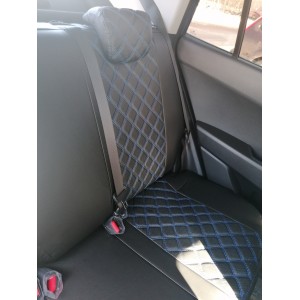 Авточехлы экокожа / универсальные / ромб с двойной строчкой