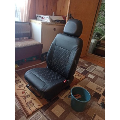 Купить Авточехлы экокожа / Atom Leather/ универсальные / ромб с двойной строчкой в Москве, Кашире, Ступино, Домодедово