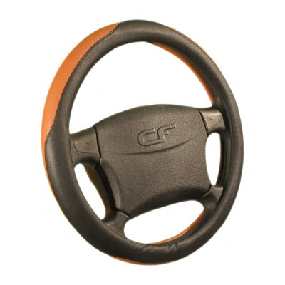 DIPLOMAT — Оплетка руля черный/св.коричневый