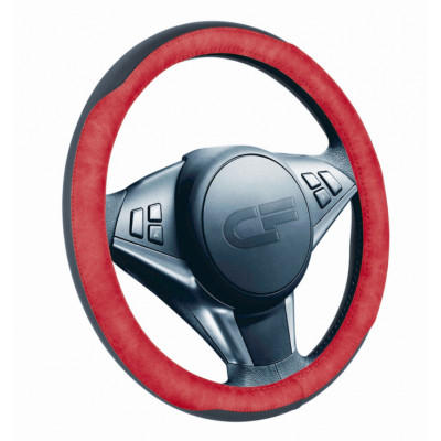 BISON — Оплетка руля черный/красный/красный