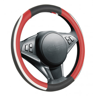 STEP — Оплетка руля черный/красный/белый/белый/черный/белый