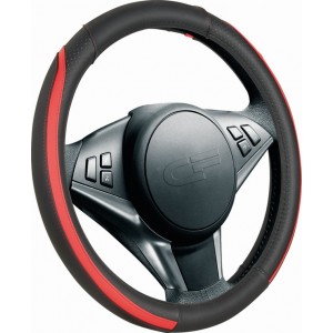 STEP — Оплетка руля черный/черный/красный/красный/черный/красный