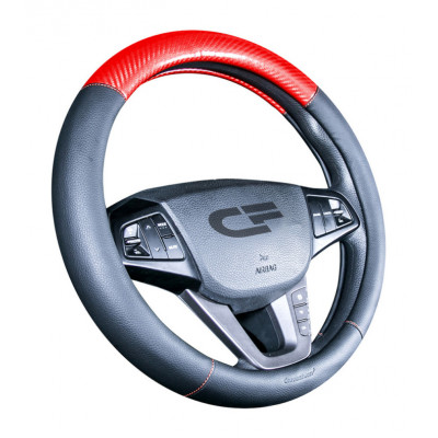 CARBON CF — Оплетка руля черный/красный
