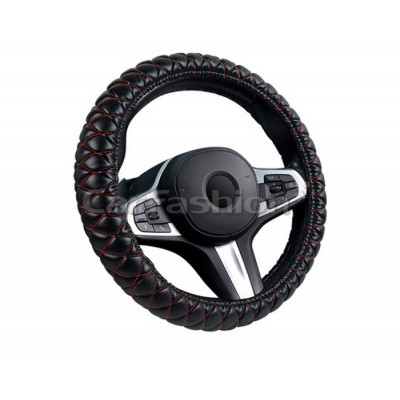 VERSAL — Оплетка руля черный/красный